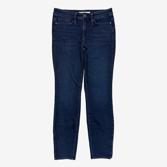Athleta Sculptek Skinny Jeans Size 8 Overdye Wash Dark Blue Comfy Athleisure - Picture 1 of 4